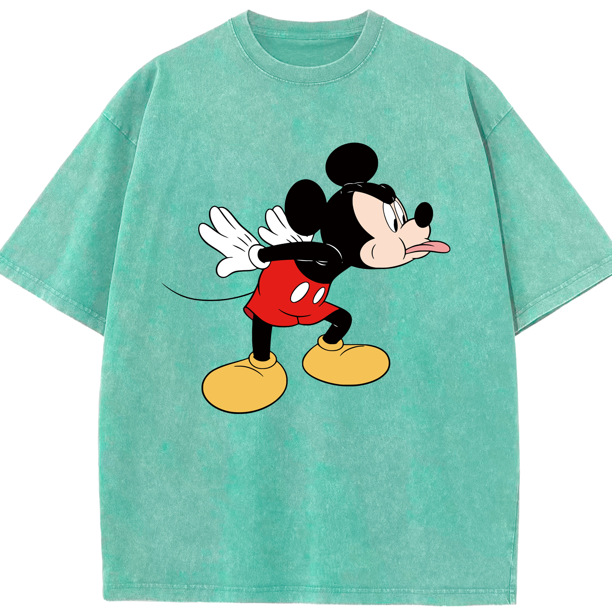 （画像用） ミッキーマウス Mickey Mouse 綿100% ヴィンテージ風 半袖Tシャツ（フロントプリント）